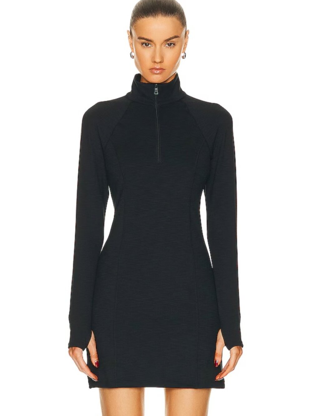NWT Beyond Yoga Black Heather Rib Westside Dress XS